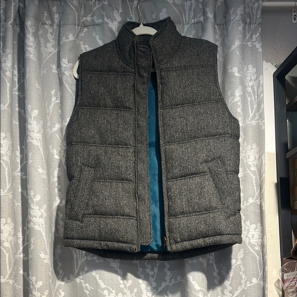 L.O.G.G-Gray Herringbone Puffer Vest